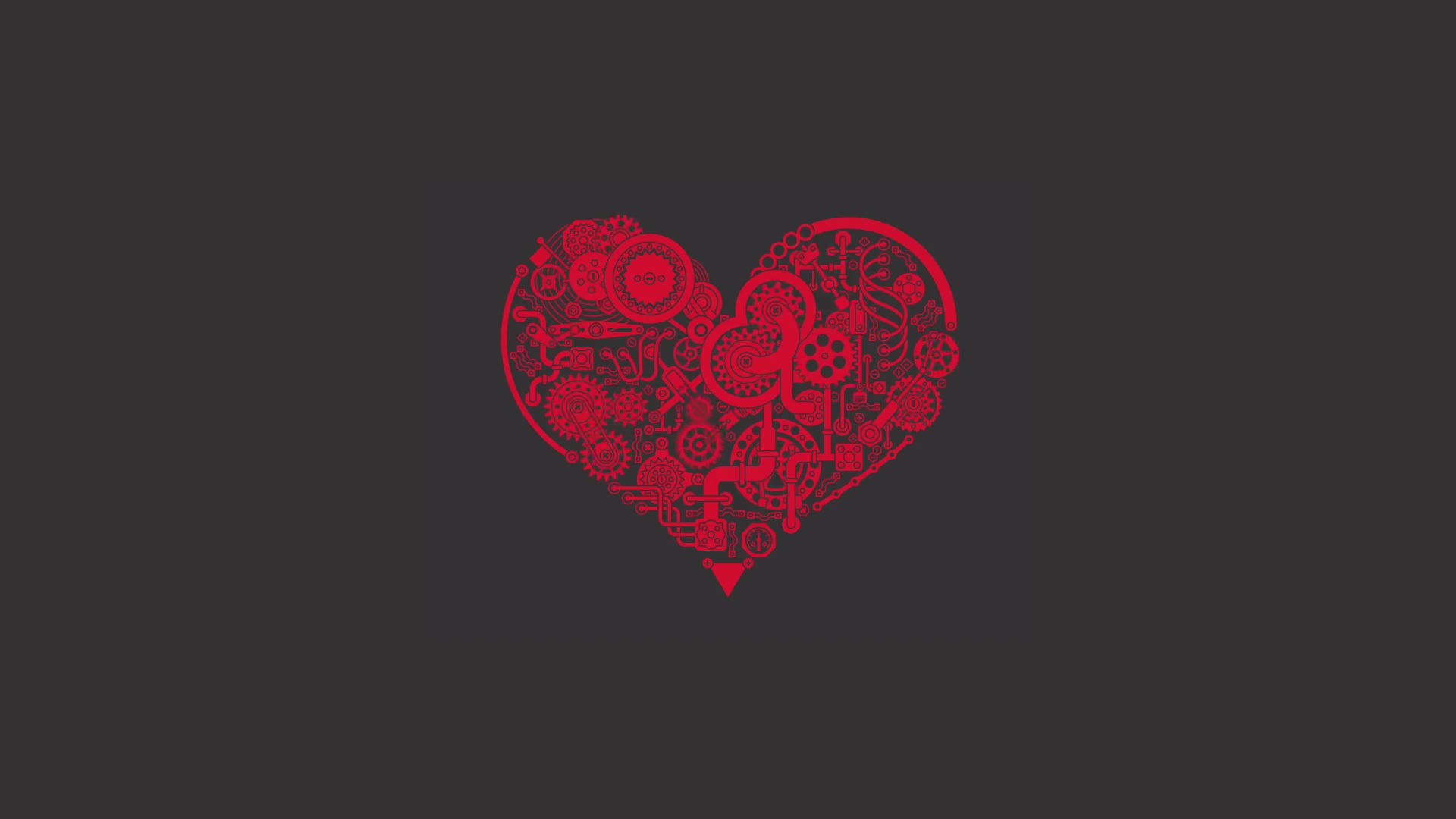 Geared Heart Minimalism Live Desktop Wallpaper - Free Download