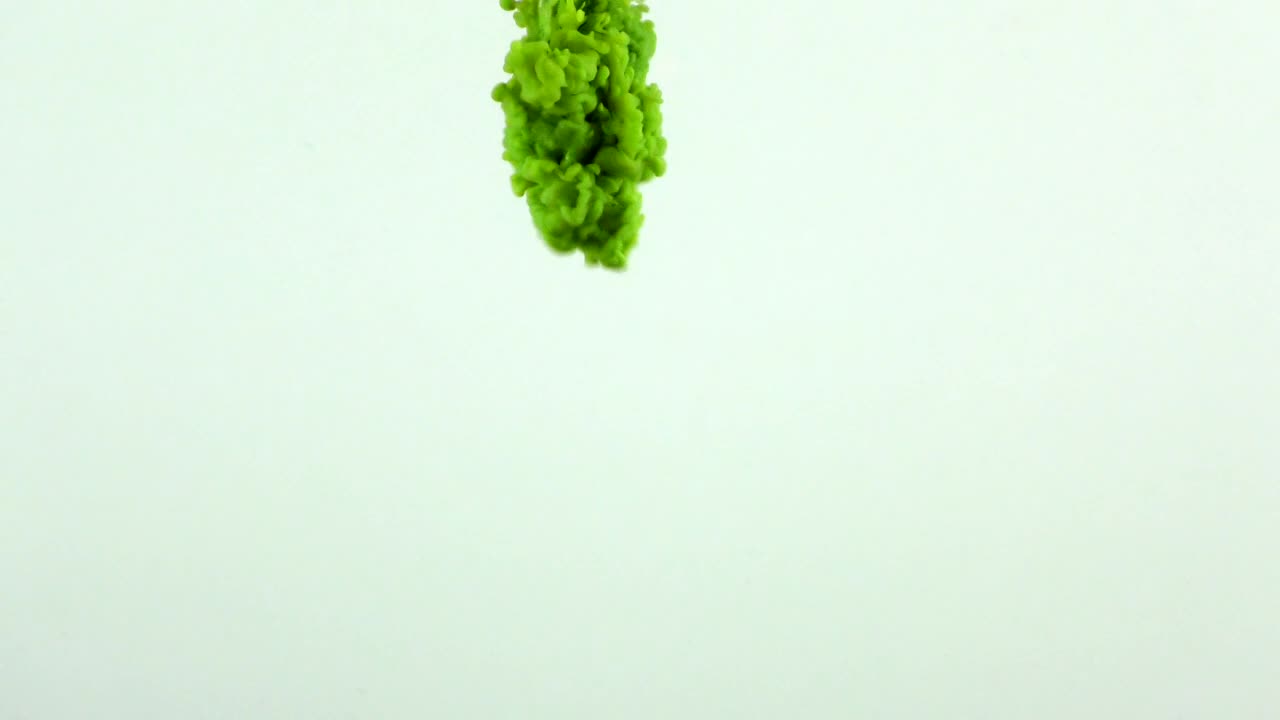 Stock Video Green Ink Underwater Shot On White Blackground Live Wallpaper For PC - Free Download