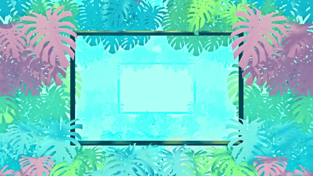 Stock Video Frames Surrounded By Tropical Tree Leaves Live Wallpaper For PC - Free Download