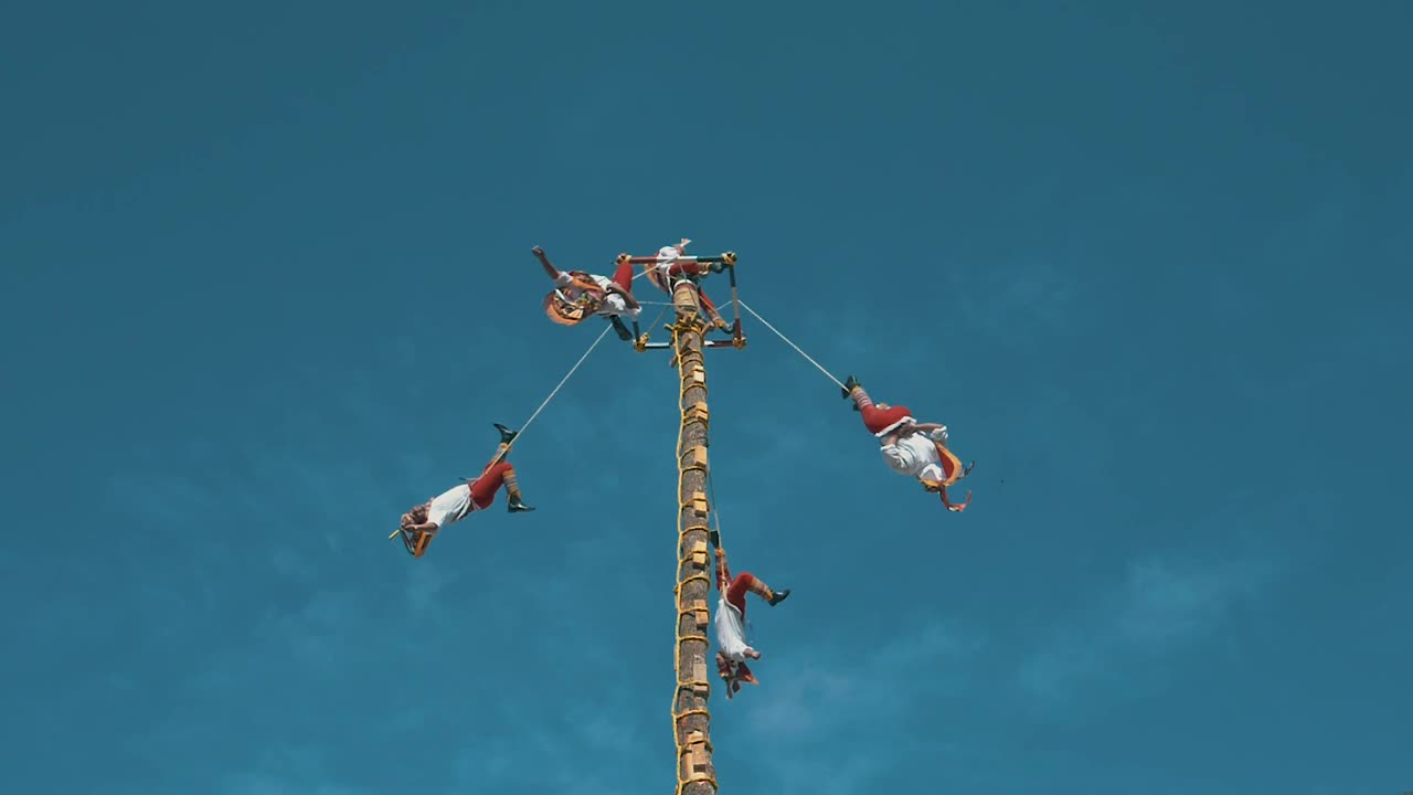 Stock Footage Voladores De Papantla Show In Mexico Live Wallpaper - Free Download