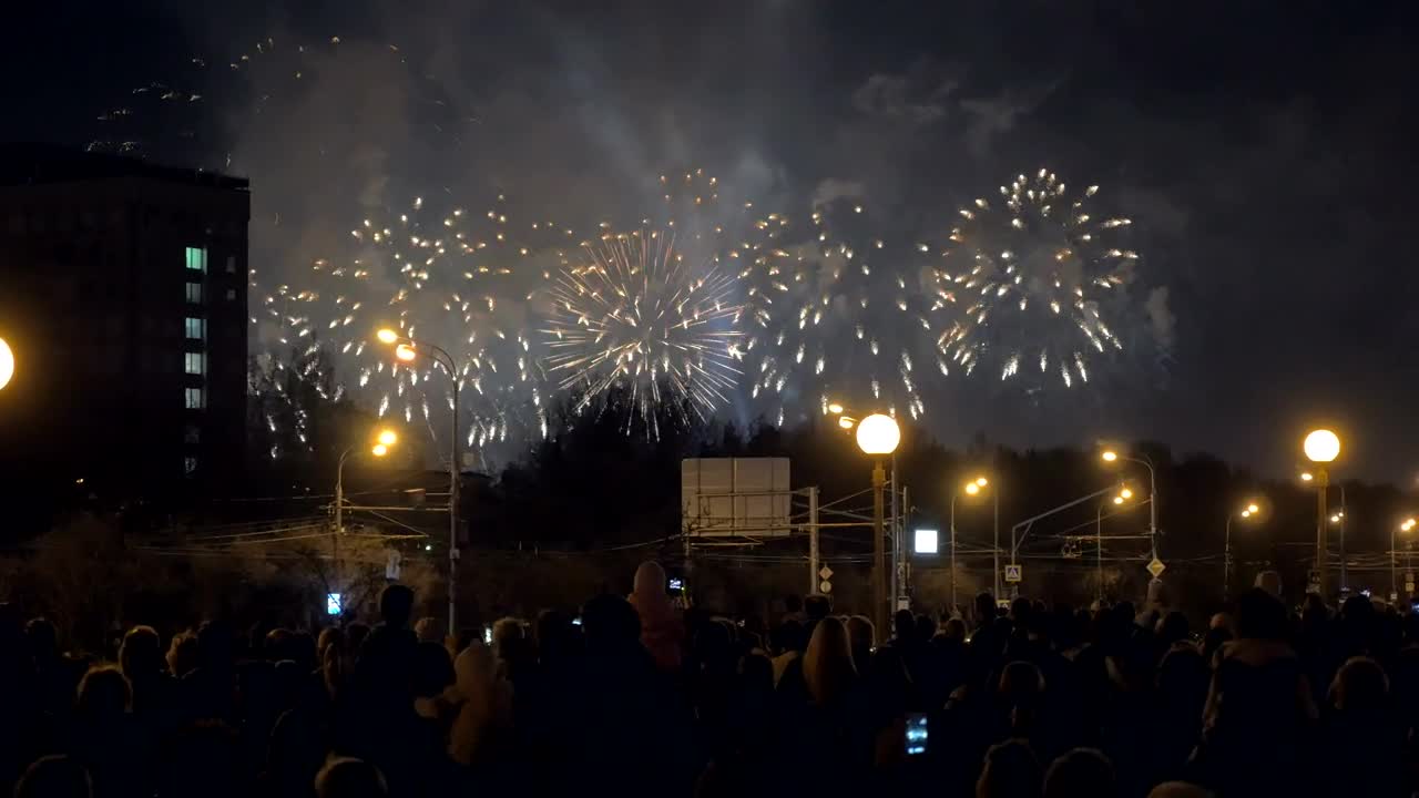 Stock Video Fireworks Over A City Street Live Wallpaper For PC - Free Download