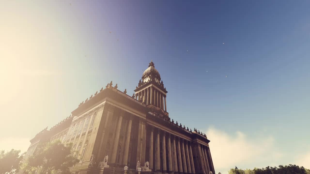 Stock Video Historic Building Low View Animated Wallpaper - Free Download