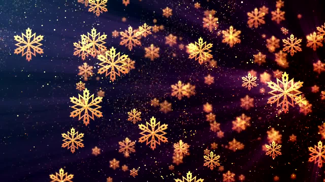 Stock Video Floating Christmas Gold Snowflakes Live Wallpaper For PC - Free Download