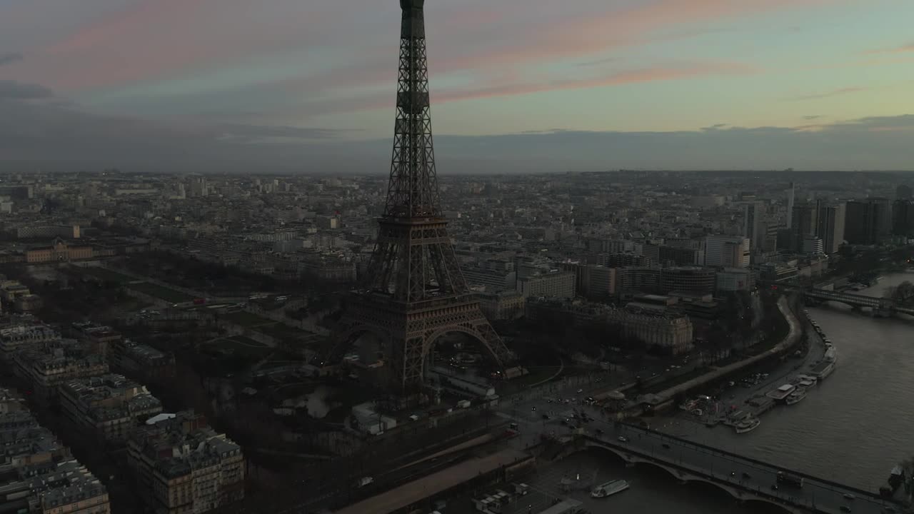 Stock Video Eiffel Tower Panorama Viewed From The Air Live Wallpaper For PC - Free Download