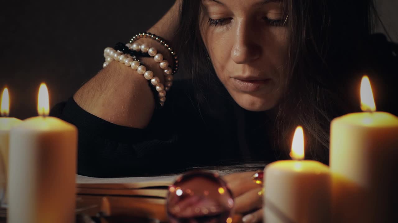 Stock Video Fortuneteller Reading An Ancient Book Live Wallpaper For PC - Free Download