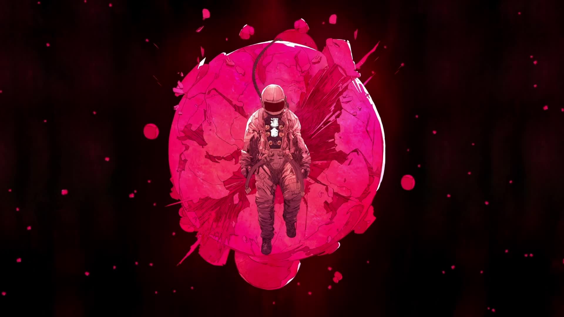 astronaut floating in the pink space - Free Download