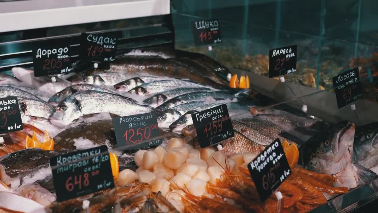 Stock Video Fresh Fish In The Counter Ready For Sale Live Wallpaper For PC - Free Download