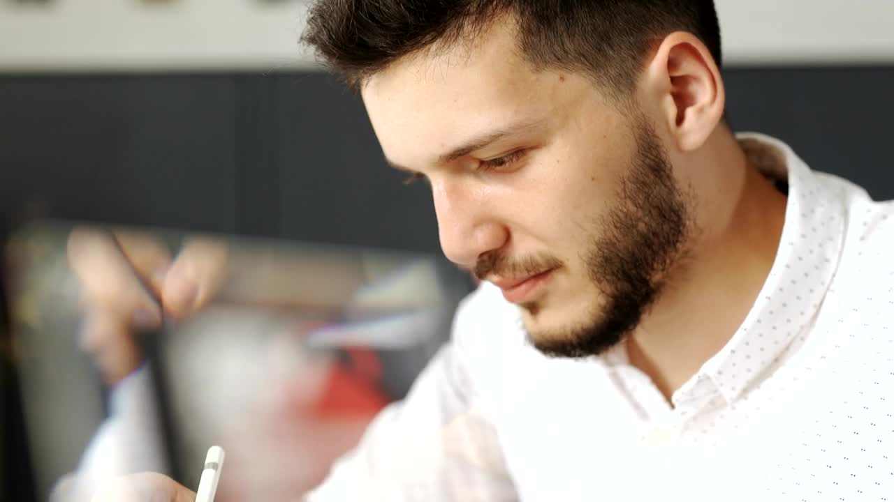 Stock Video Graphic Designer Working With On A Tablet Live Wallpaper For PC - Free Download