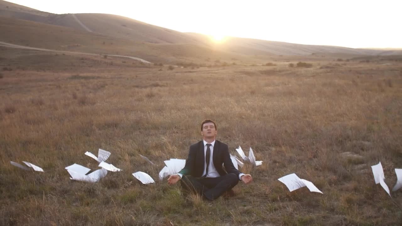 Stock Video Entrepreneur Business Man Meditating In Nature Live Wallpaper For PC - Free Download