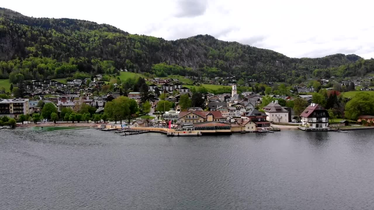 Stock Video Flying Over A Mountain Village In The Alps Live Wallpaper For PC - Free Download