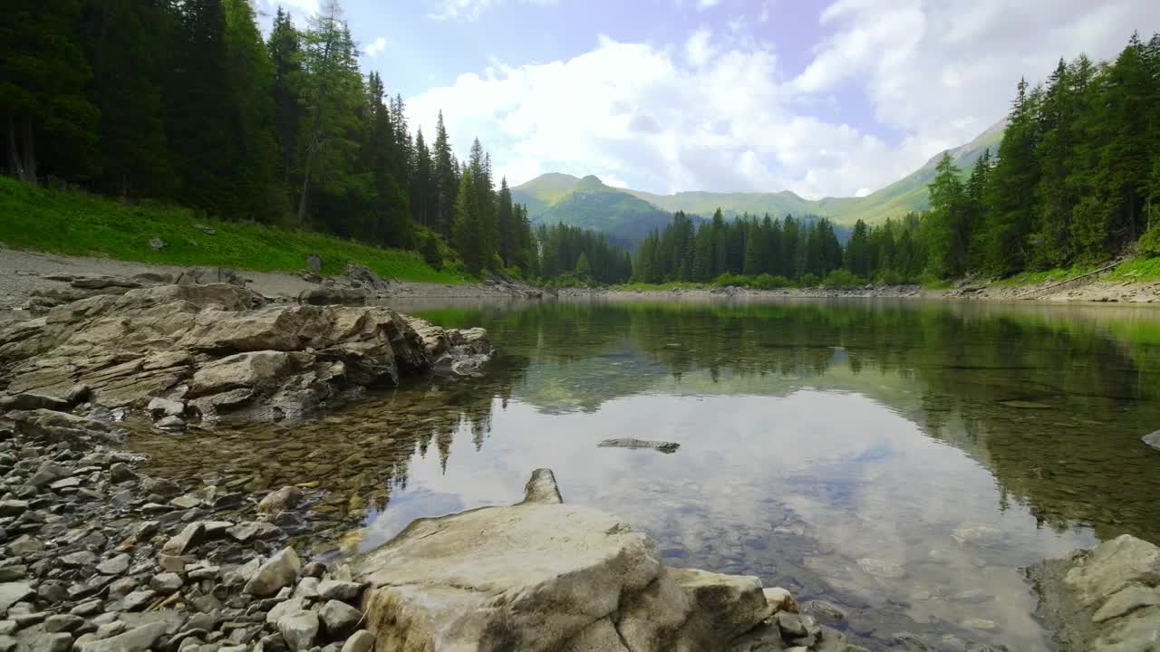 Stock Video Mountainous Area Seen From A Pond Landscape Live Wallpaper - Free Download