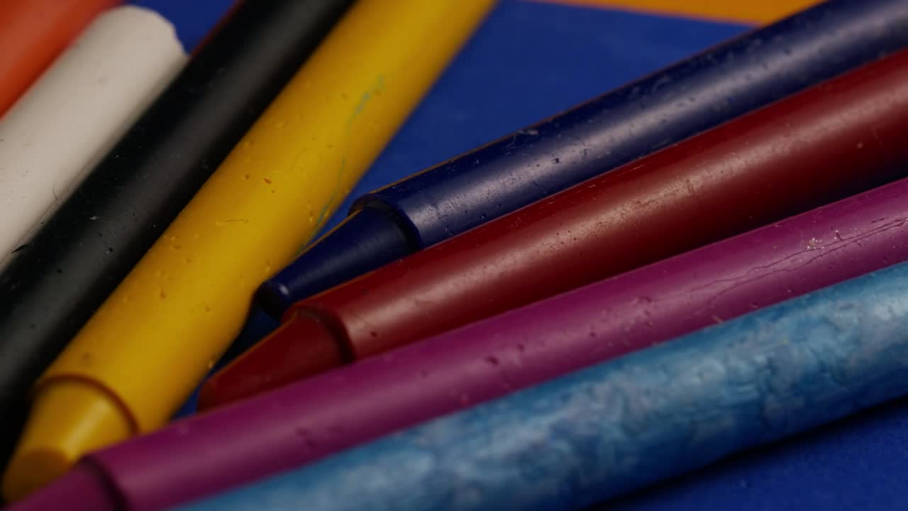 Stock Video Colored Crayons Rotating In A Close Up Shot Live Wallpaper For PC - Free Download