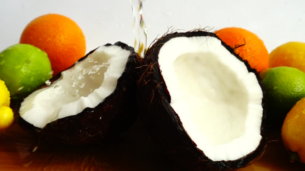 Stock Video Fruit Composition With A Coconut In The Foreground Live Wallpaper For PC - Free Download