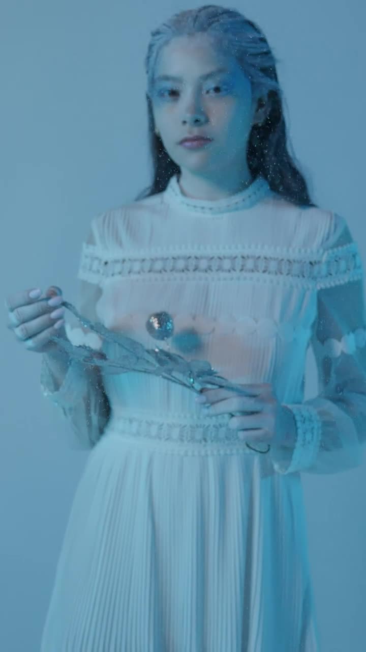 Stock Video Mysterious Pale Looking Fashion Woman At Winter Live Wallpaper - Free Download