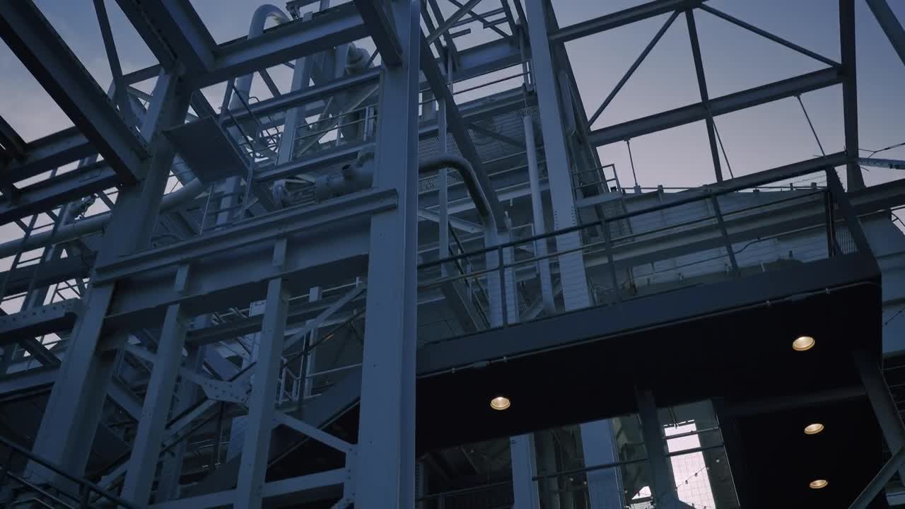 Stock Video Complex Industrial Construction Made With Metal Beams Live Wallpaper For PC - Free Download
