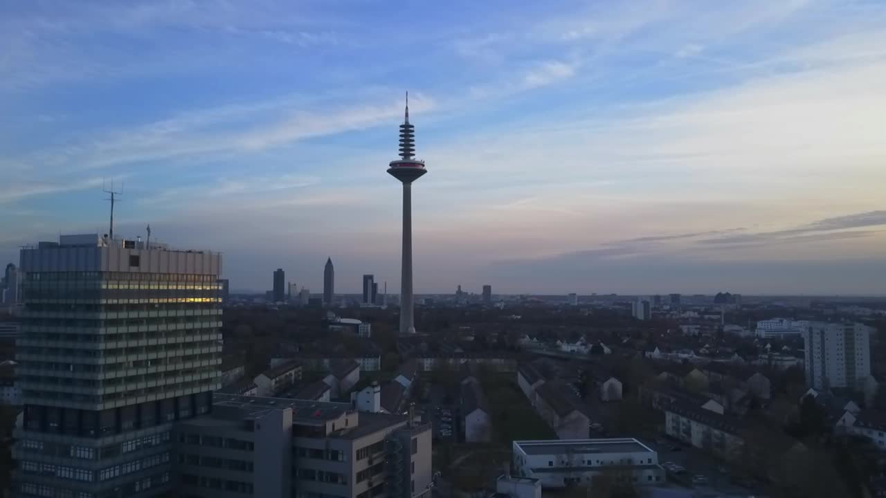 Stock Video Frankfurt City Skyline In The Morning Aerial View Live Wallpaper For PC - Free Download