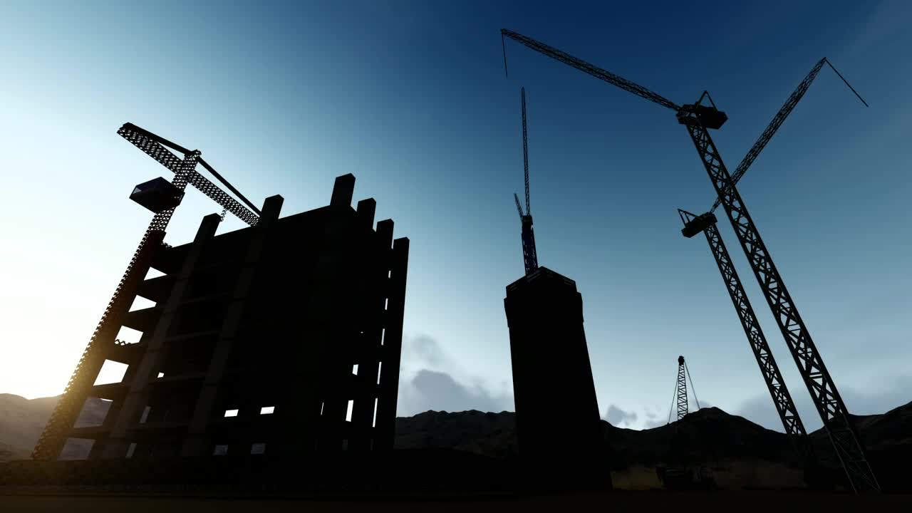 Free Stock Video Silhouette Of A Building Under Construction Live Wallpaper - Free Download