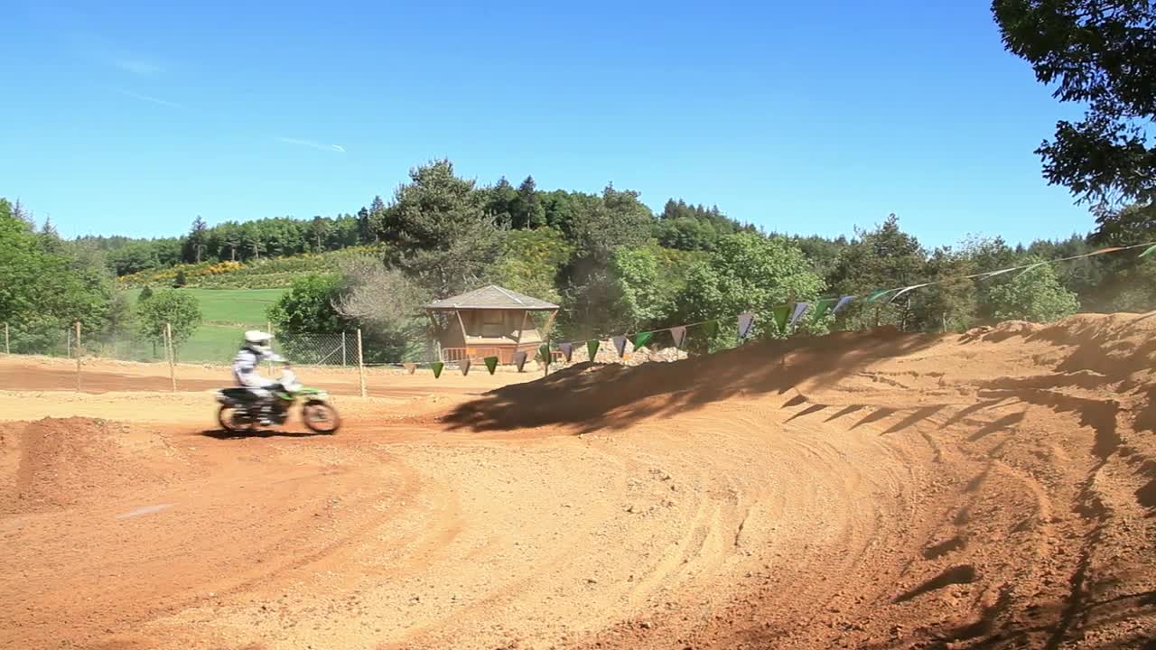 Stock Video Motorcyclist Turning Around A Bend On Motocross Race Live Wallpaper - Free Download
