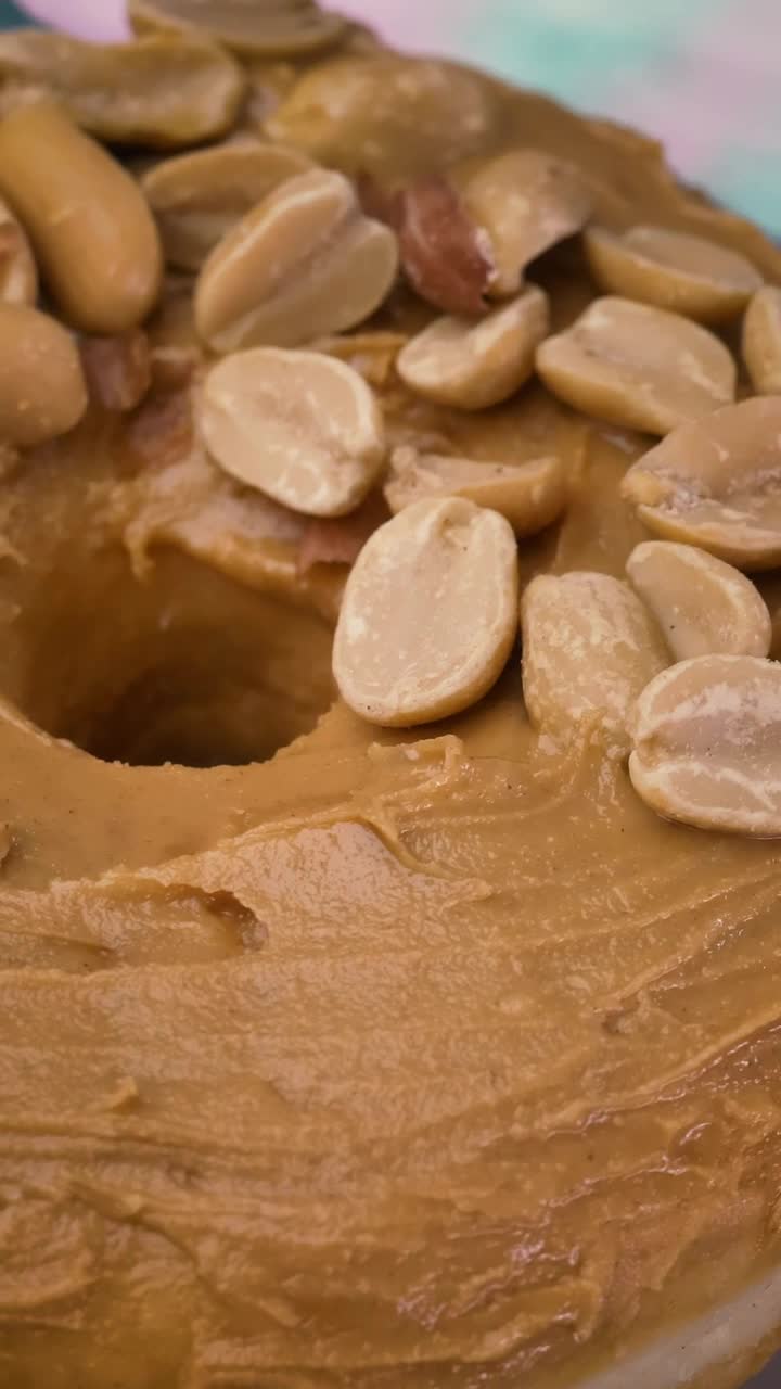 Free Video Stock Slowly Rotating Peanut Butter And Peanut Donut Live Wallpaper - Free Download
