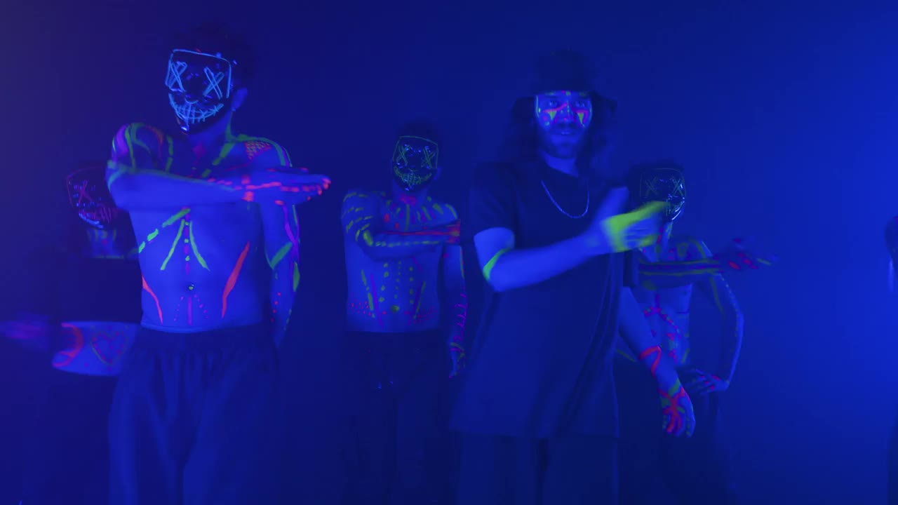 Free Stock Video Young People Dancing With Masks In The Dark Live Wallpaper - Free Download