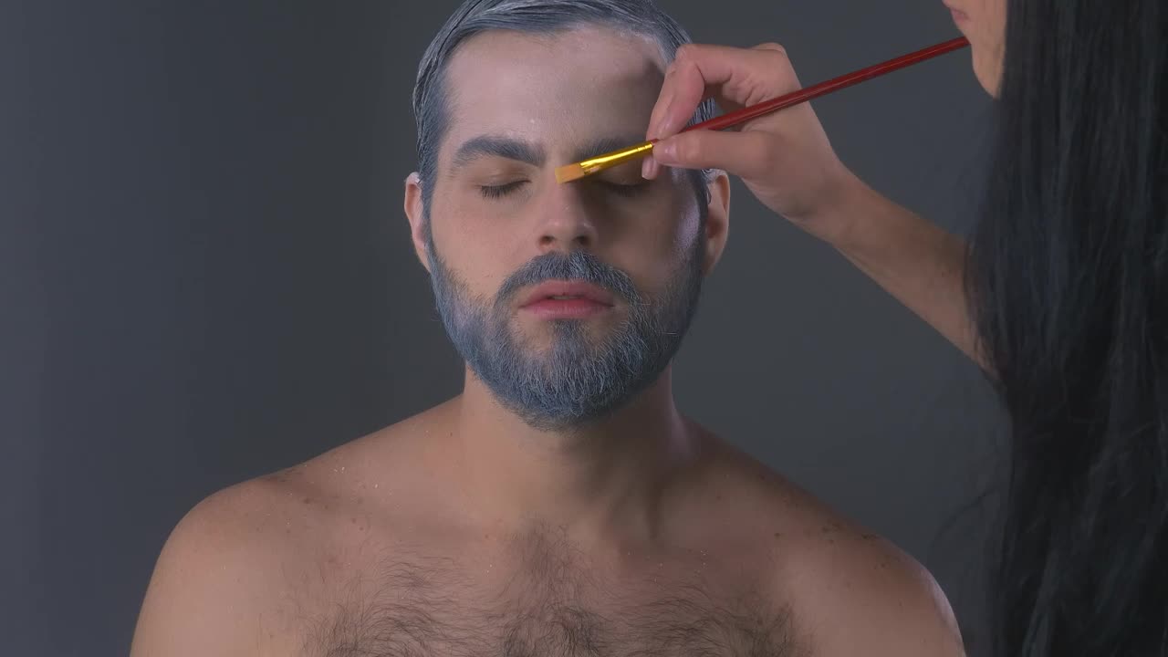 Stock Video Face Of A Man While Being Made Up Live Wallpaper For PC - Free Download