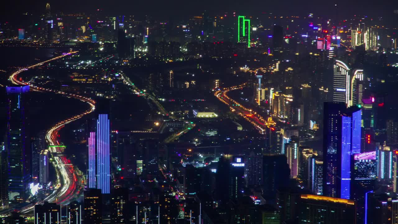 Stock Video Futuristic Shenzhen Skyscrapers At Night Live Wallpaper For PC - Free Download