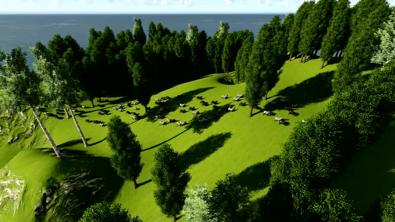 Free Stock Video Sheep Feeding On A Hill With Grass And Trees Live Wallpaper - Free Download