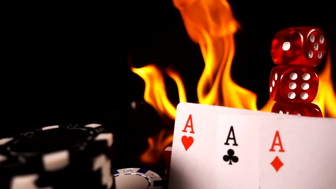 Video Stock Casino Games On Fire With Dice And Cards Live Wallpaper For PC - Free Download