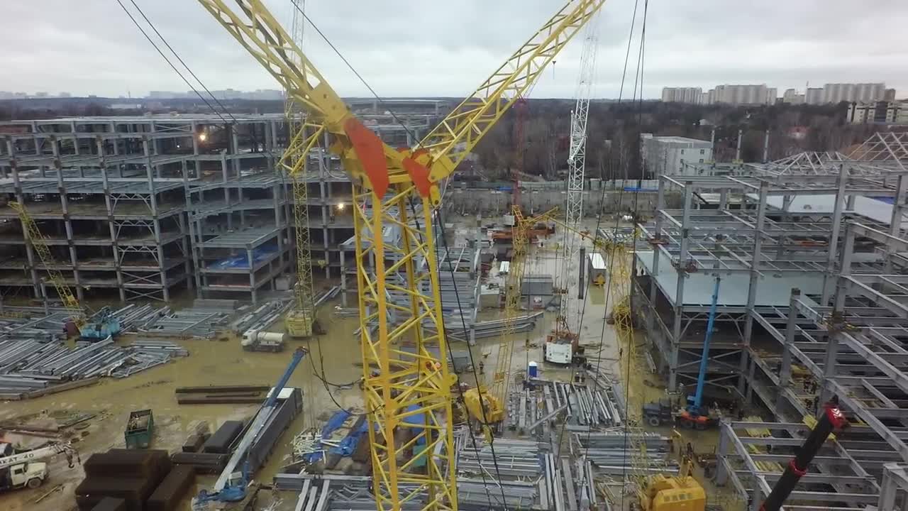 Stock Video Crane Lifting Building Frames Live Wallpaper For PC - Free Download