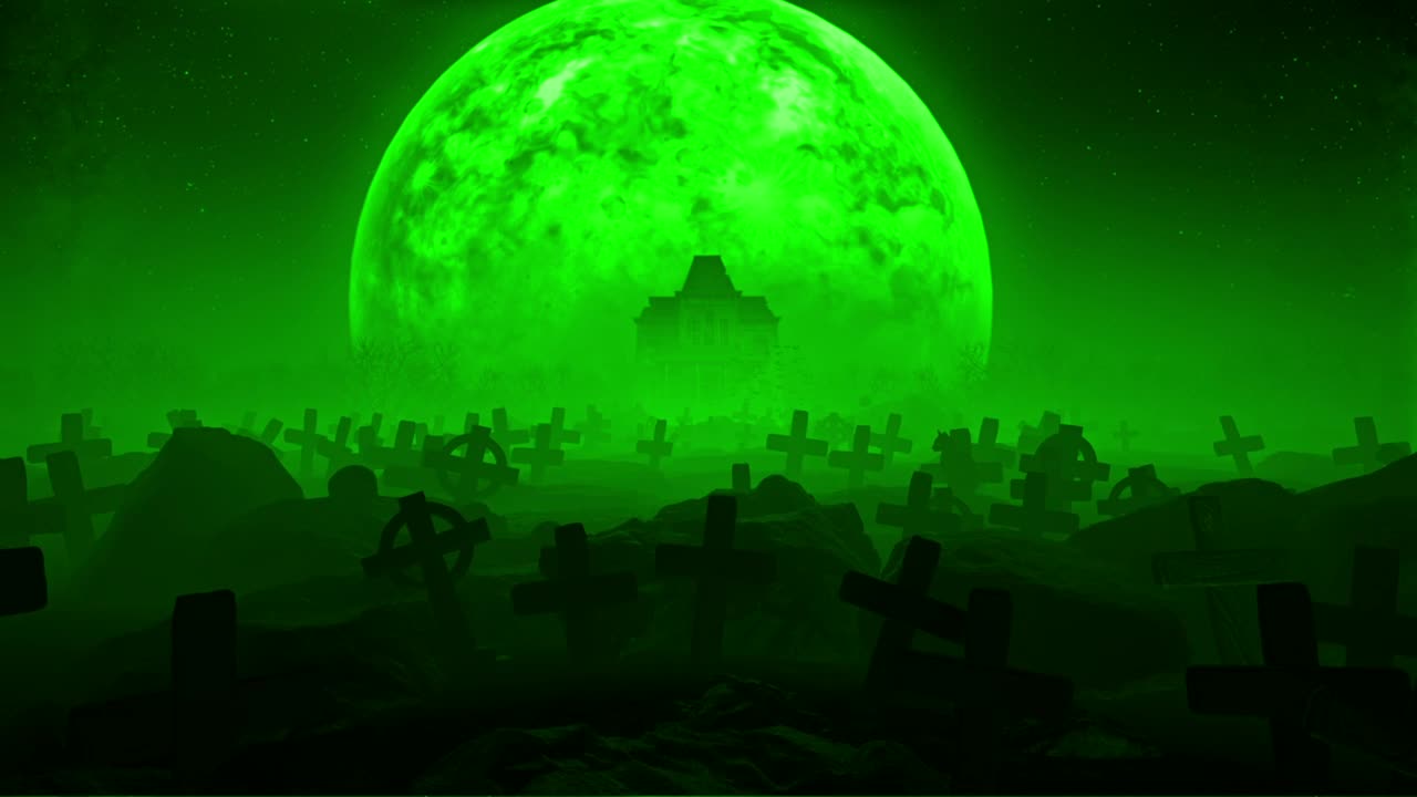 Video Stock Cemetery With Green Haze And The Moon Live Wallpaper For PC - Free Download