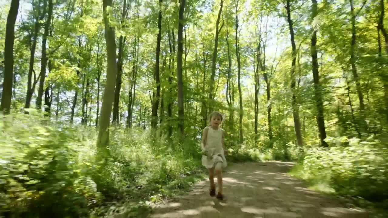 Stock Video Girl Running Through Woodland Live Wallpaper For PC - Free Download