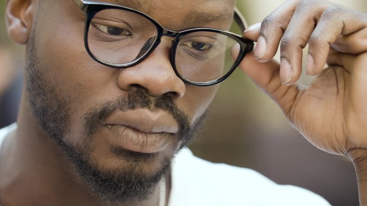 Stock Video Depressed Man Takes Off Glasses And Shakes Head Live Wallpaper For PC - Free Download