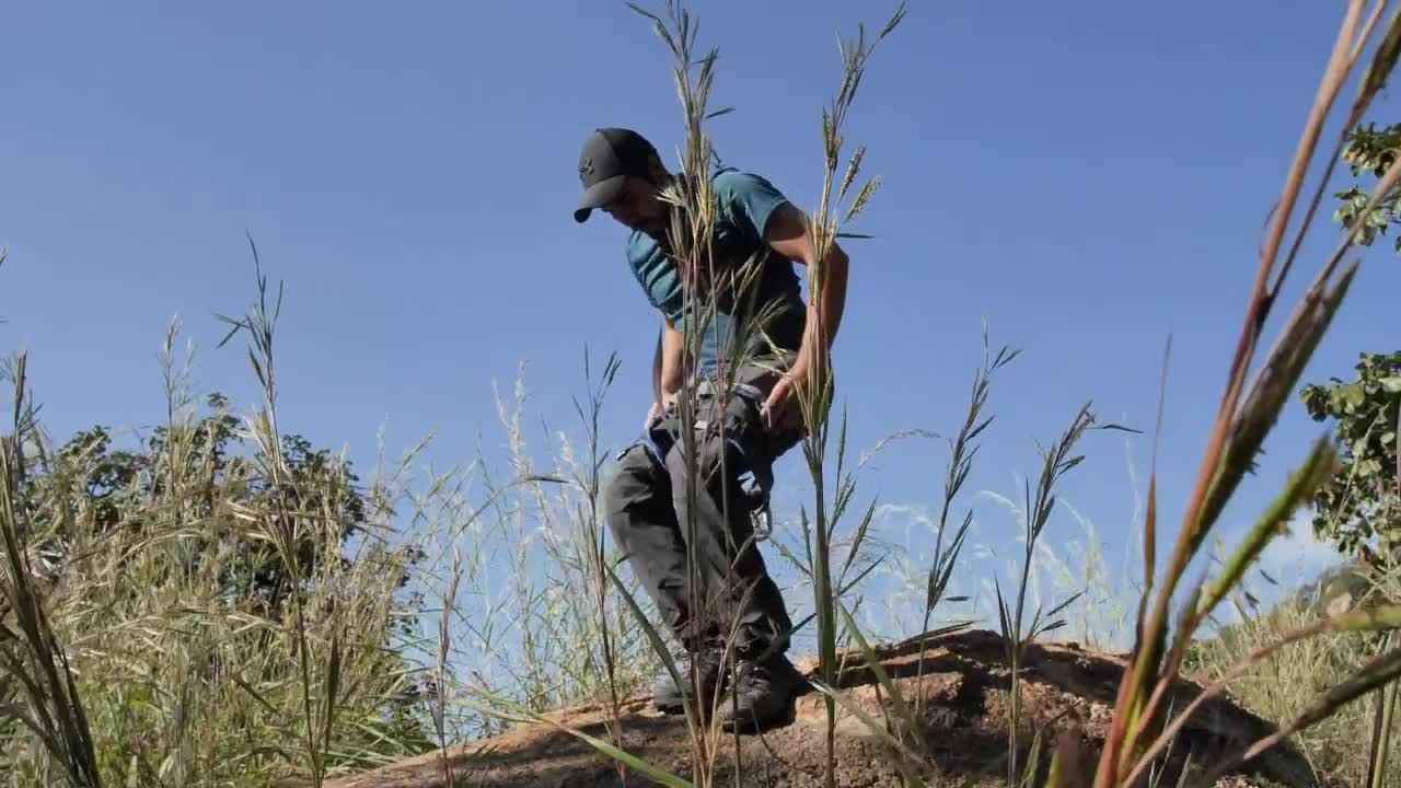 Free Stock Video Young Mountaineer Man Putting On A Harness In Nature Live Wallpaper - Free Download