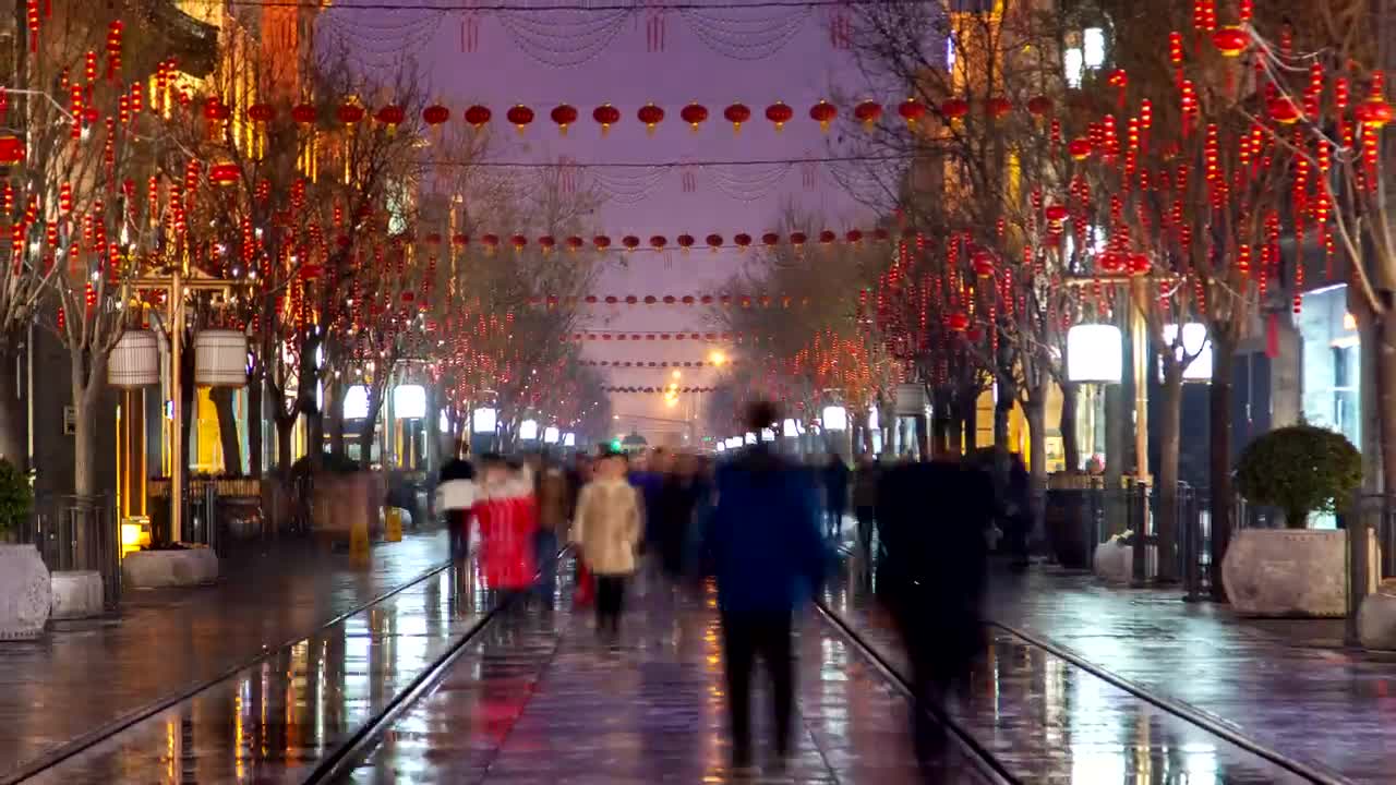 Free Video Stock time lapse of people walking on a street in beijin Live Wallpaper - Free Download