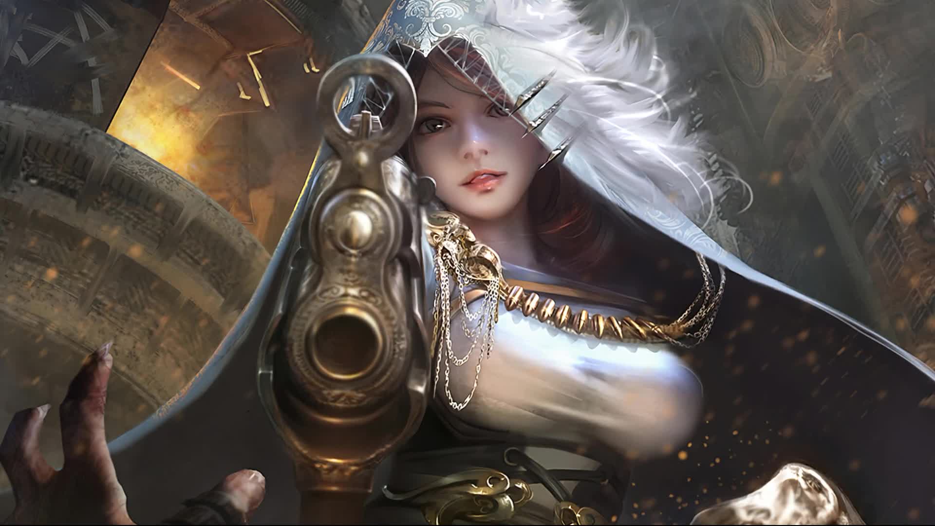 Fantasy  Girl  With  Gun  Live  Wallpaper - Free Download