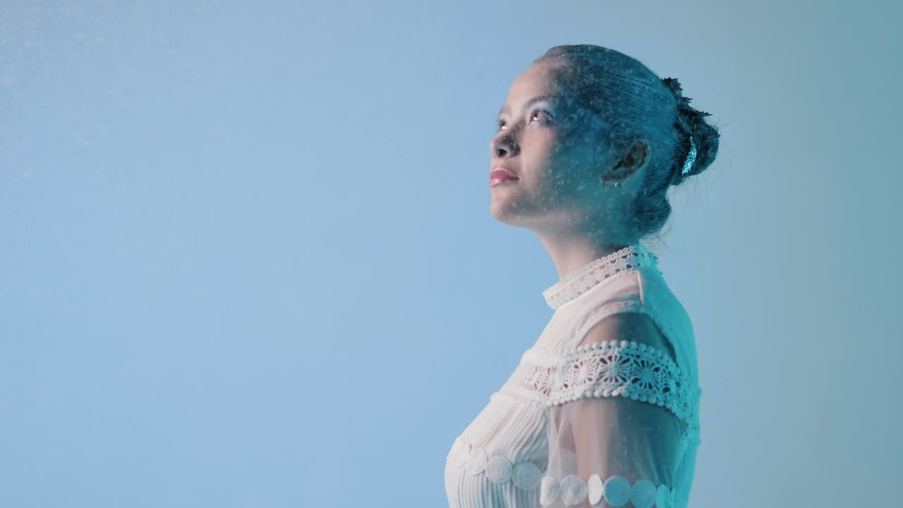 Stock Video Girl In Profile Captivated To See The Snow Fall Gently Live Wallpaper For PC - Free Download