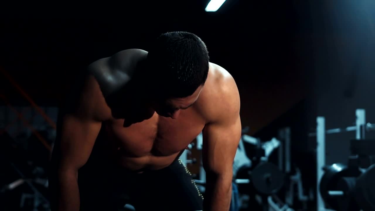 Free Video Stock tired bodybuilder in the gym Live Wallpaper - Free Download