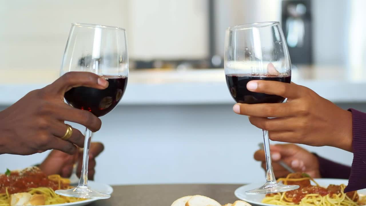 Stock Video Glasses With Wine Bumping Into A Toast At A Romantic Live Wallpaper For PC - Free Download