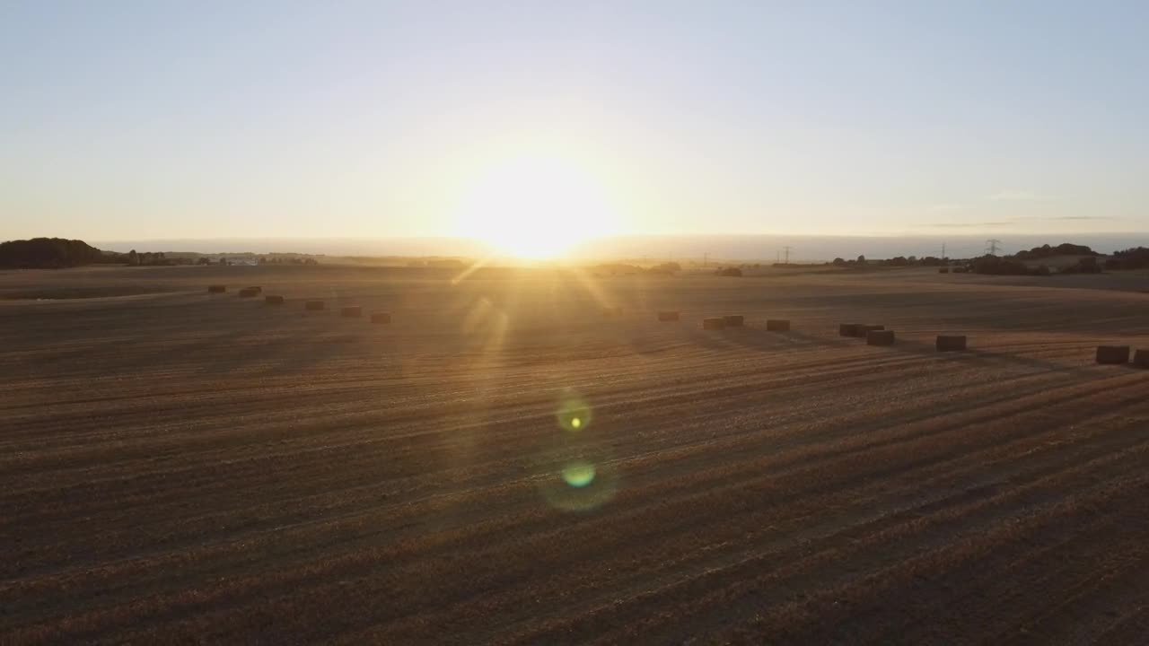 Free Video Stock sunset over harvested mountain fields Live Wallpaper - Free Download