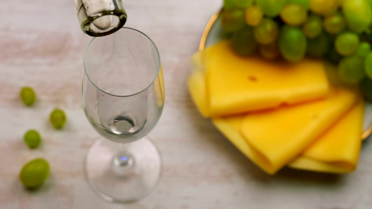 Video Stock Pouring White Wine And A Plate Of Cheese Snacks Live Wallpaper Free - Free Download