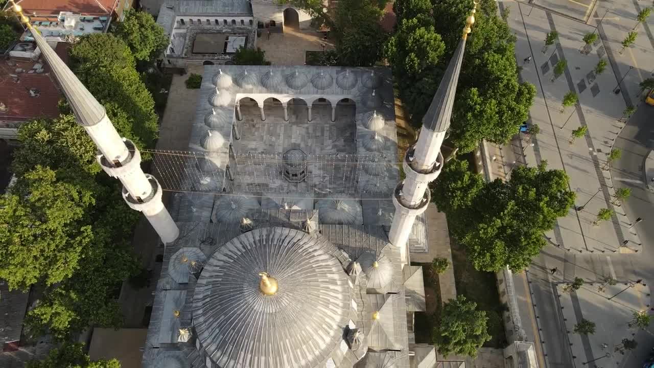 Stock Video Beautiful Mosque In Istanbul Aerial Shot Live Wallpaper For PC - Free Download