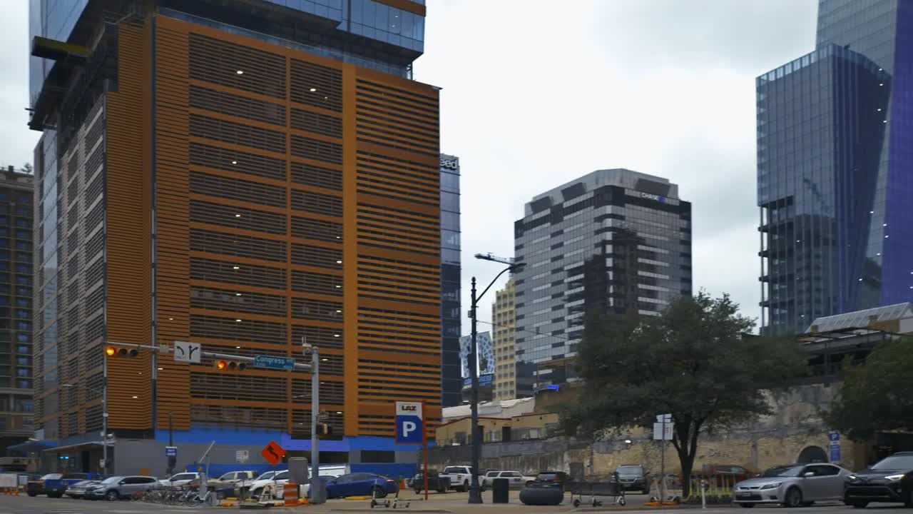 Stock Video Panorama Of A City With Large Buildings From The Street LargeLive Wallpaper - Free Download