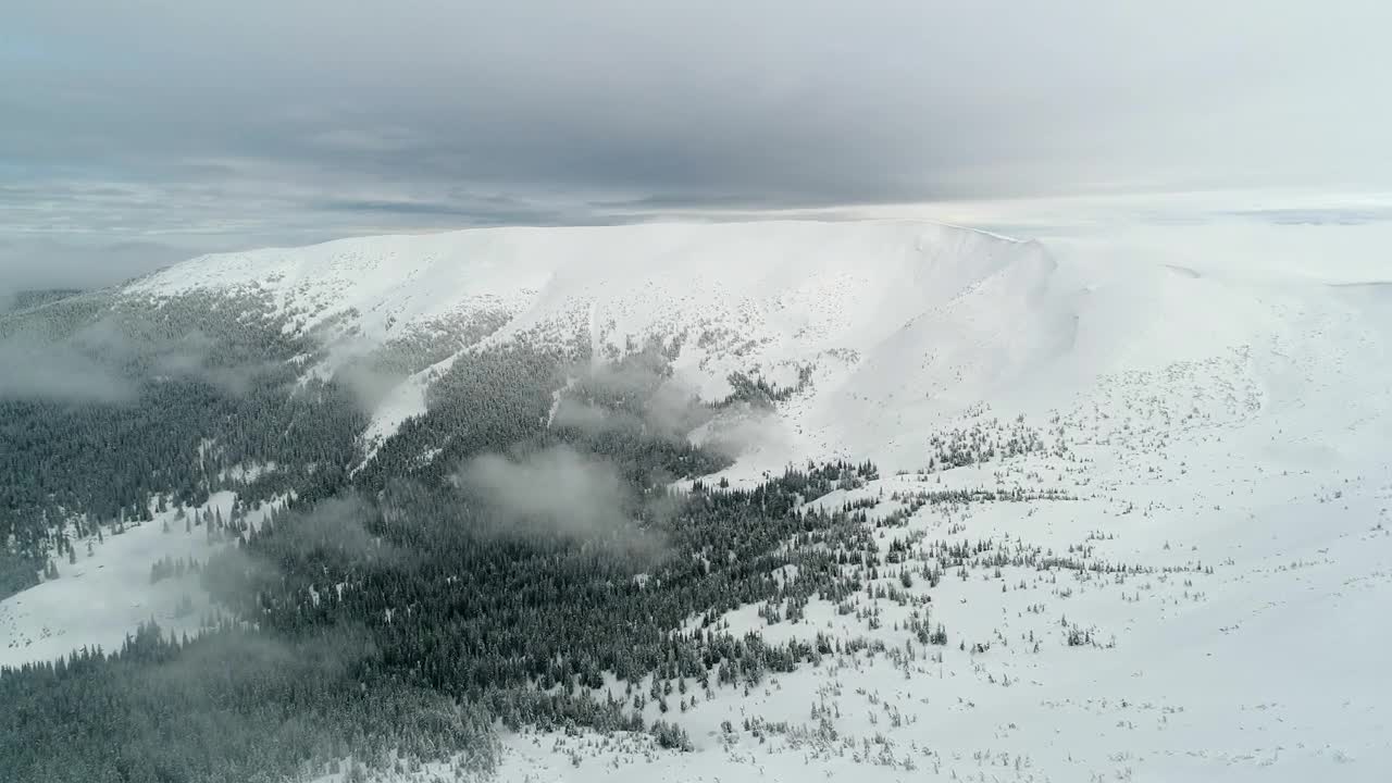 Stock Video Foggy Winter Mountain Aerial View Live Wallpaper For PC - Free Download