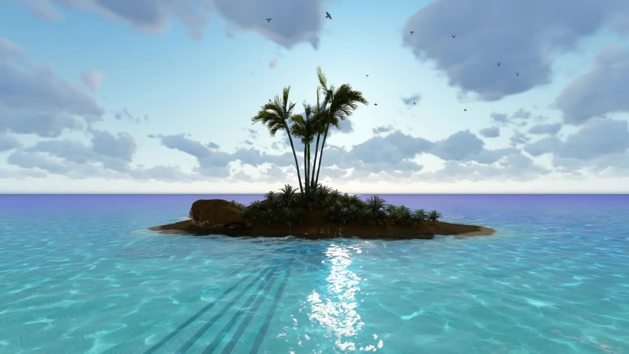 Stock Video Little Island In A Caribbean Sea Animated Wallpaper - Free Download