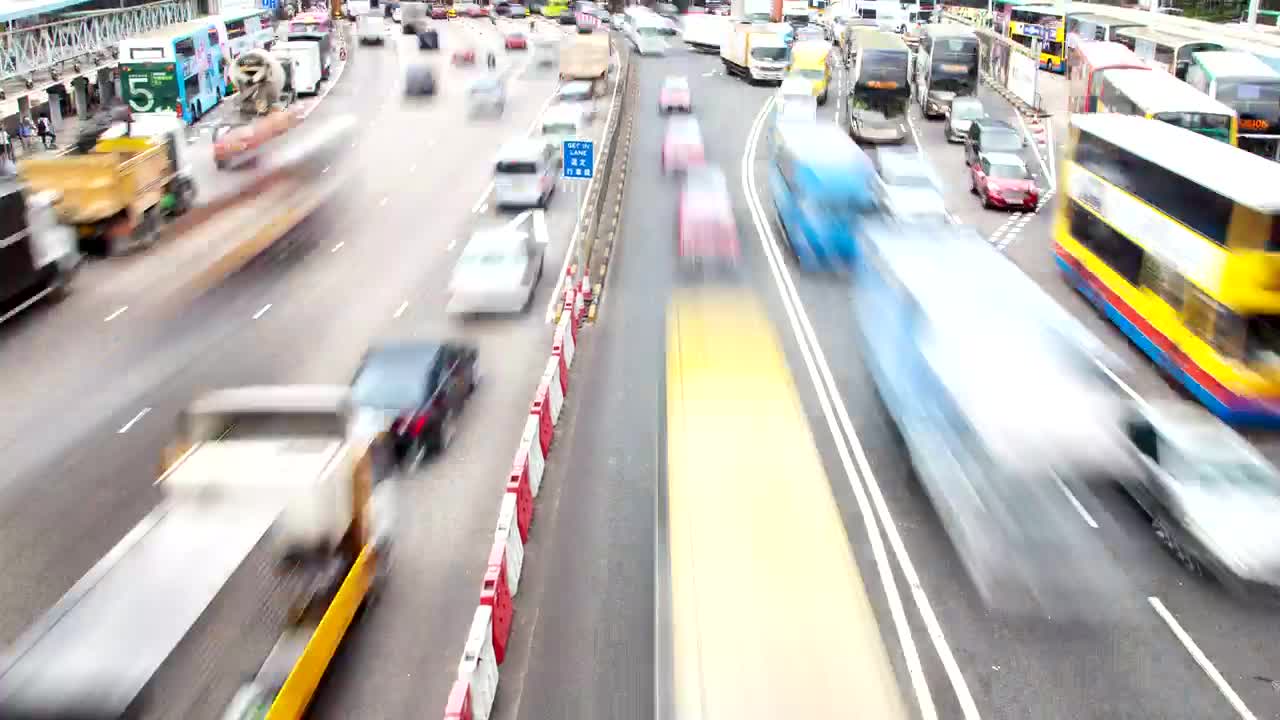 Stock Video Heavy Traffic On A Busy Avenue In Hong Kong Animated Wallpaper - Free Download