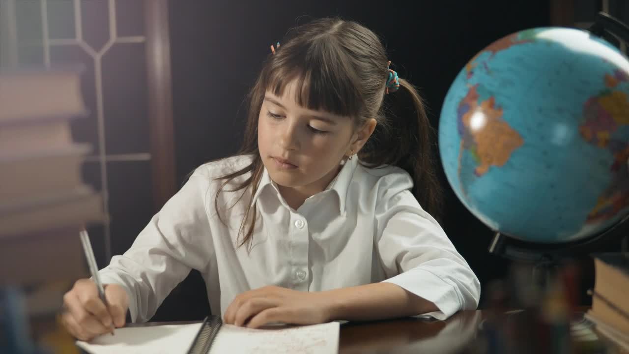 Free Video Stock Student Girl Poses Next To A Globe Live Wallpaper - Free Download