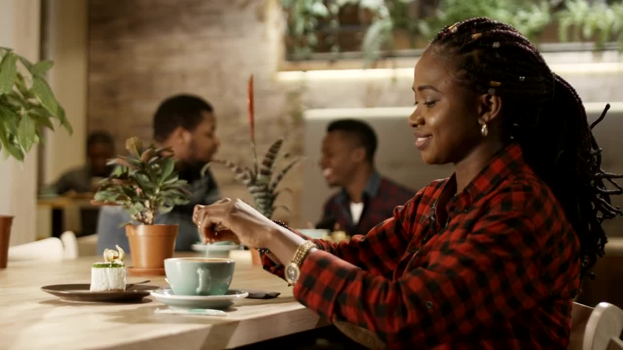 Stock Footage Woman Adding Sugar To Her Coffee Live Wallpaper - Free Download