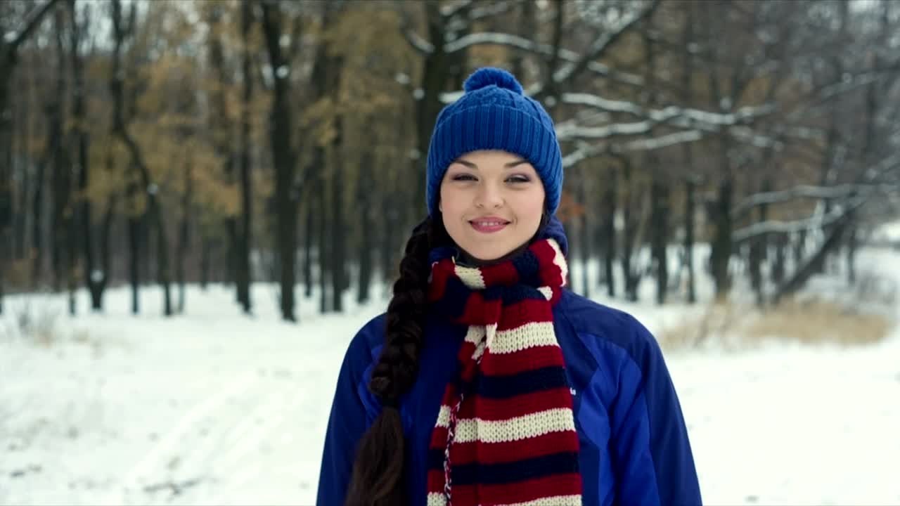 Free Stock Video Warm Woman During Winter Walking Head On In A Forest Live Wallpaper - Free Download