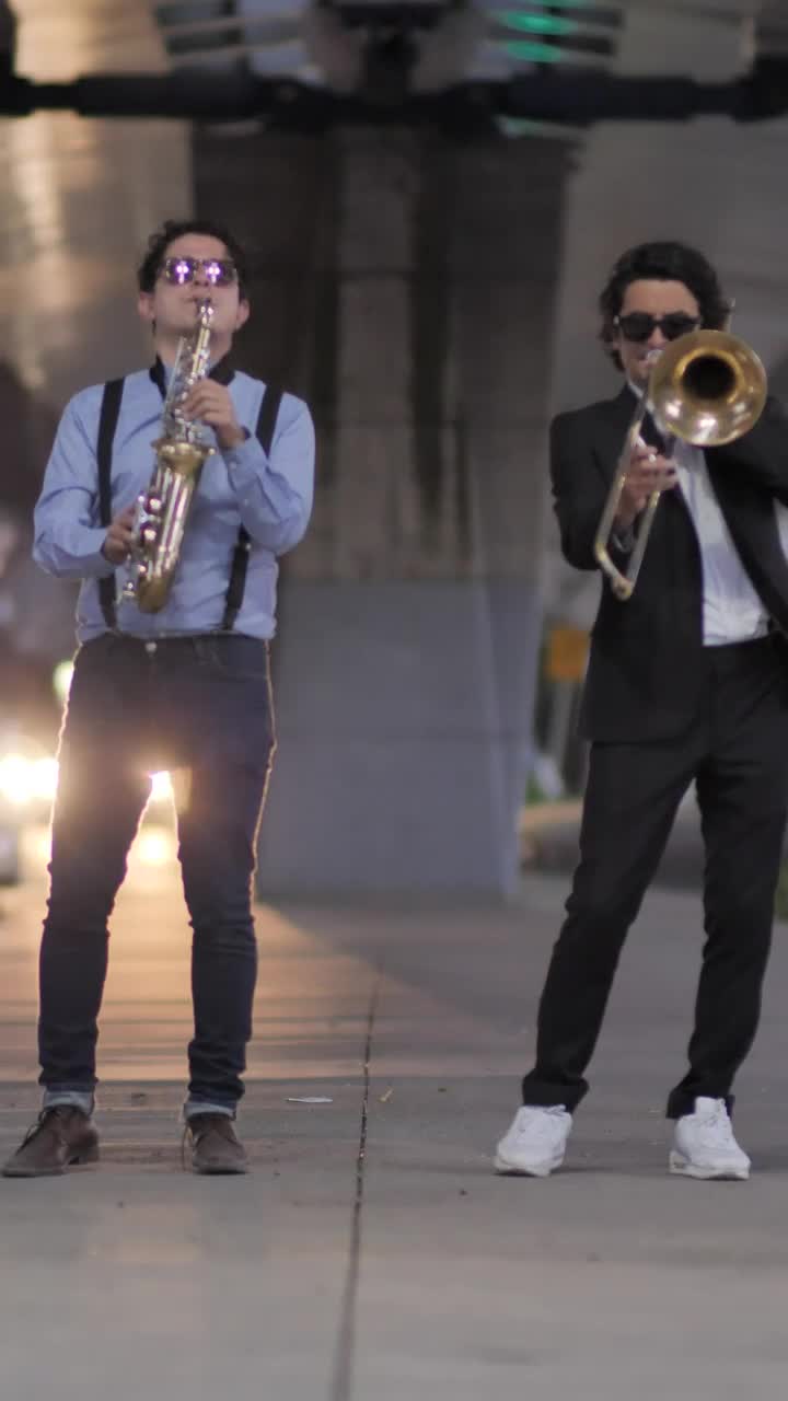 Stock Video Jazz Musicians Playing In The Street Animated Wallpaper - Free Download