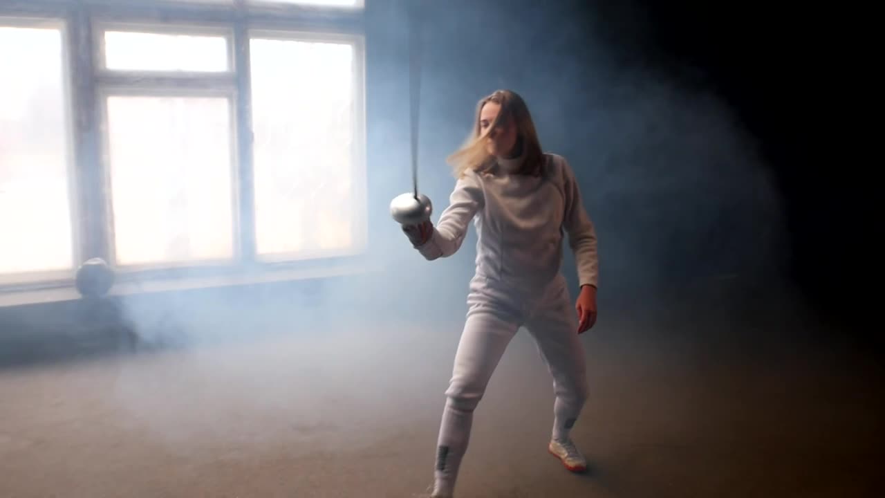Free Stock Video Young Female Fencer Practicing Basic Movements Live Wallpaper - Free Download